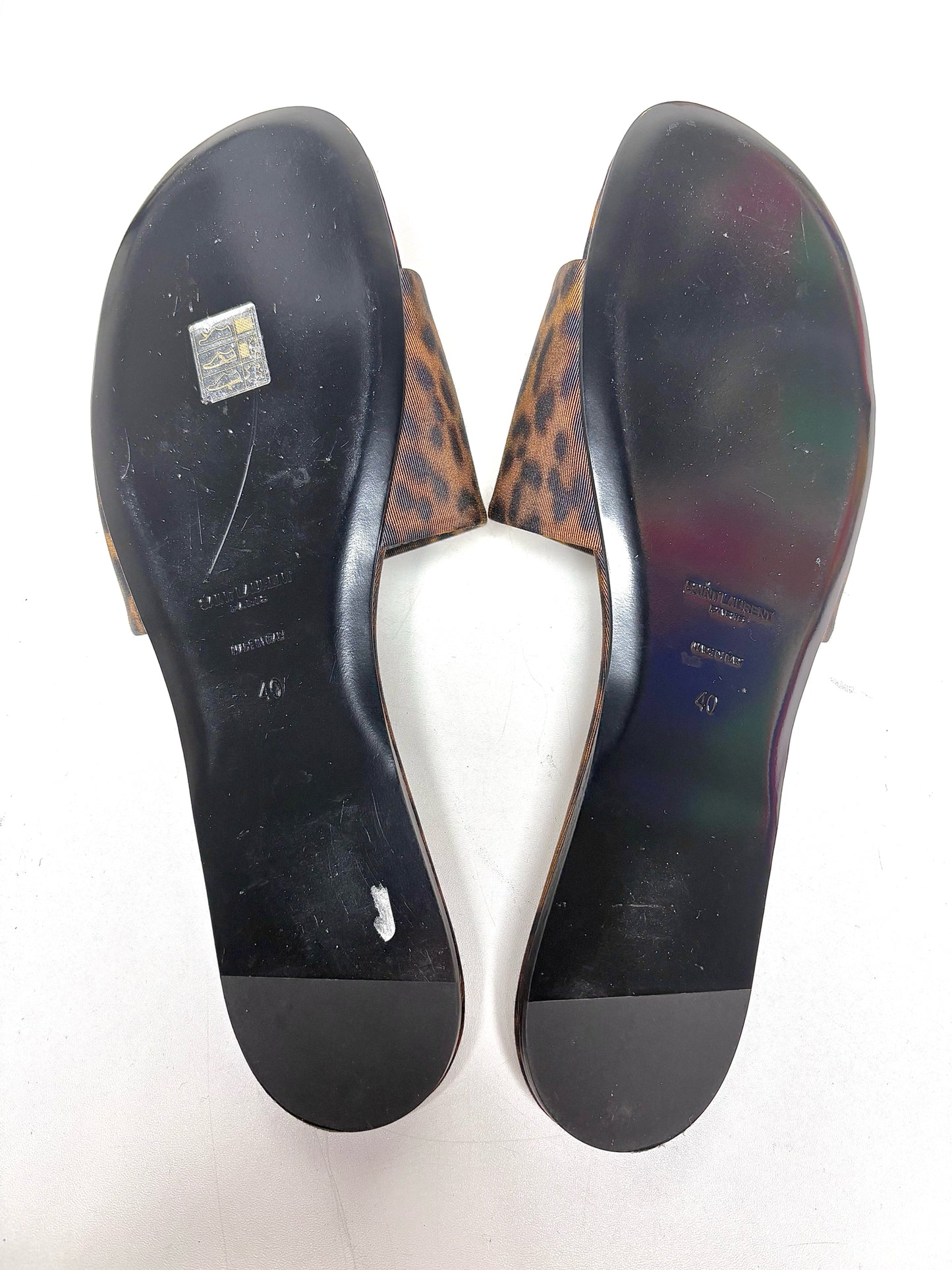 W Shoe Size 40 (10, US) Saint Laurent Brown, Black Animal Print Sandals
