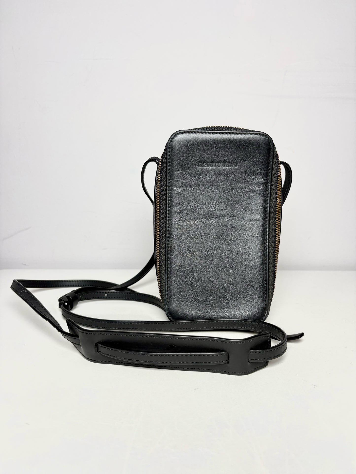 Emporio Armani Black Leather Men's Bag