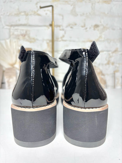 W Shoe Size 7.5 Eileen Fisher Black Leather Patent NWOT Wedges