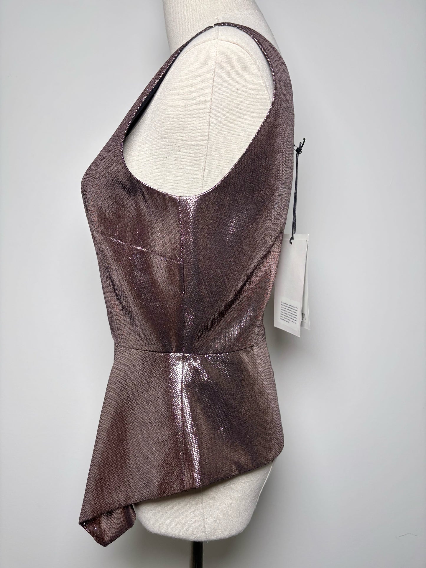 Women Size 6 Roland Mouret Metallic Pink Lame NWT Top