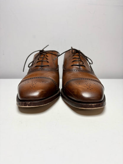 Men's Ralph Lauren Purple Label Tan Burnished Calfskin Pre-Owned Denver Dress Shoes