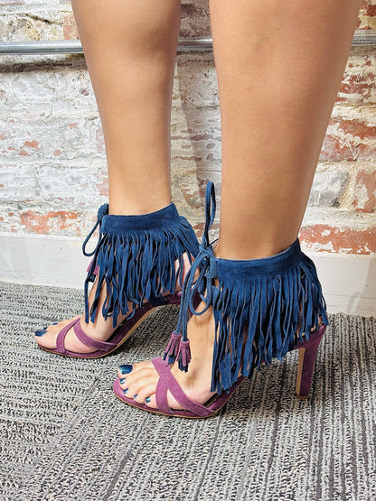 W Shoe Size 39 Boden Purple Suede Heels