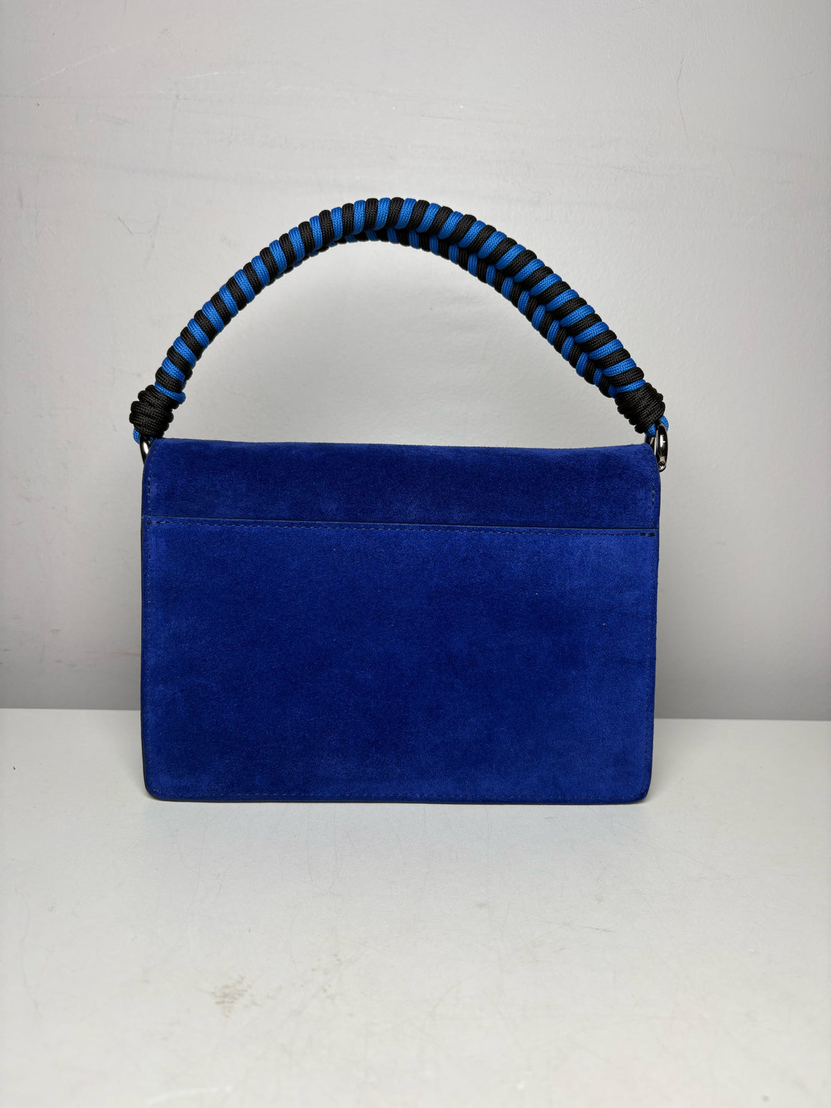Women's Rare Furla 1927 Soft Cobalt Blue Suede Pre-Owned Mini Crossbody Purse