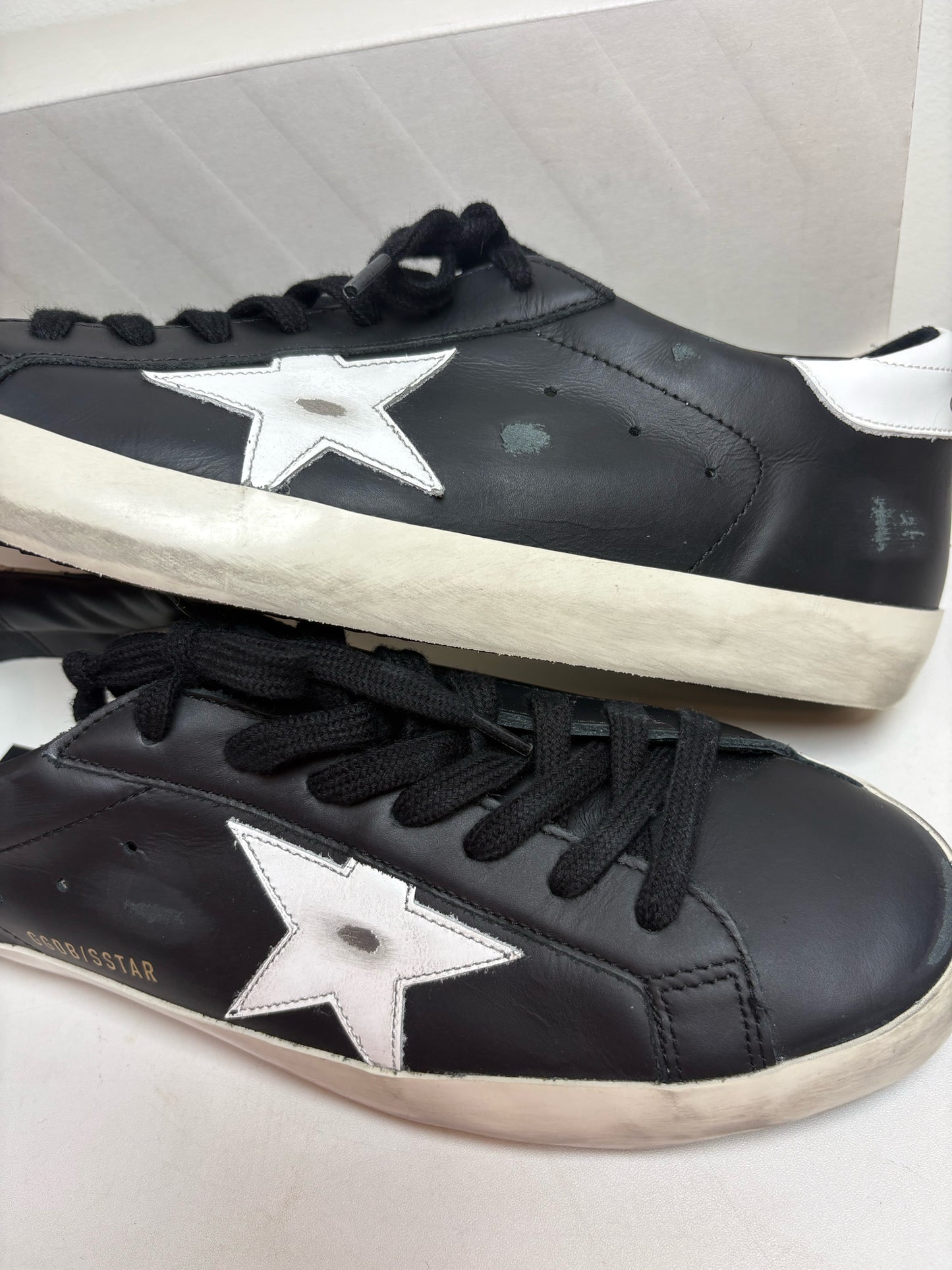 Golden Goose Black Leather White Star Men's Pre-owned, NWT 42 Sneakers