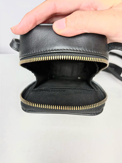 Emporio Armani Black Leather Men's Bag