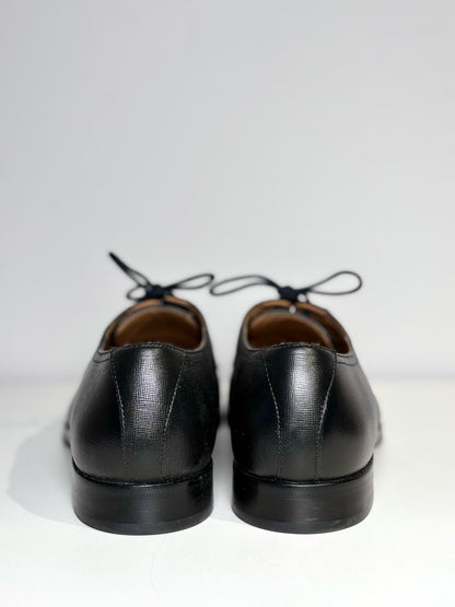 Hugo Boss Black Leather Solid Size 12 Cowhide Men's Shoes