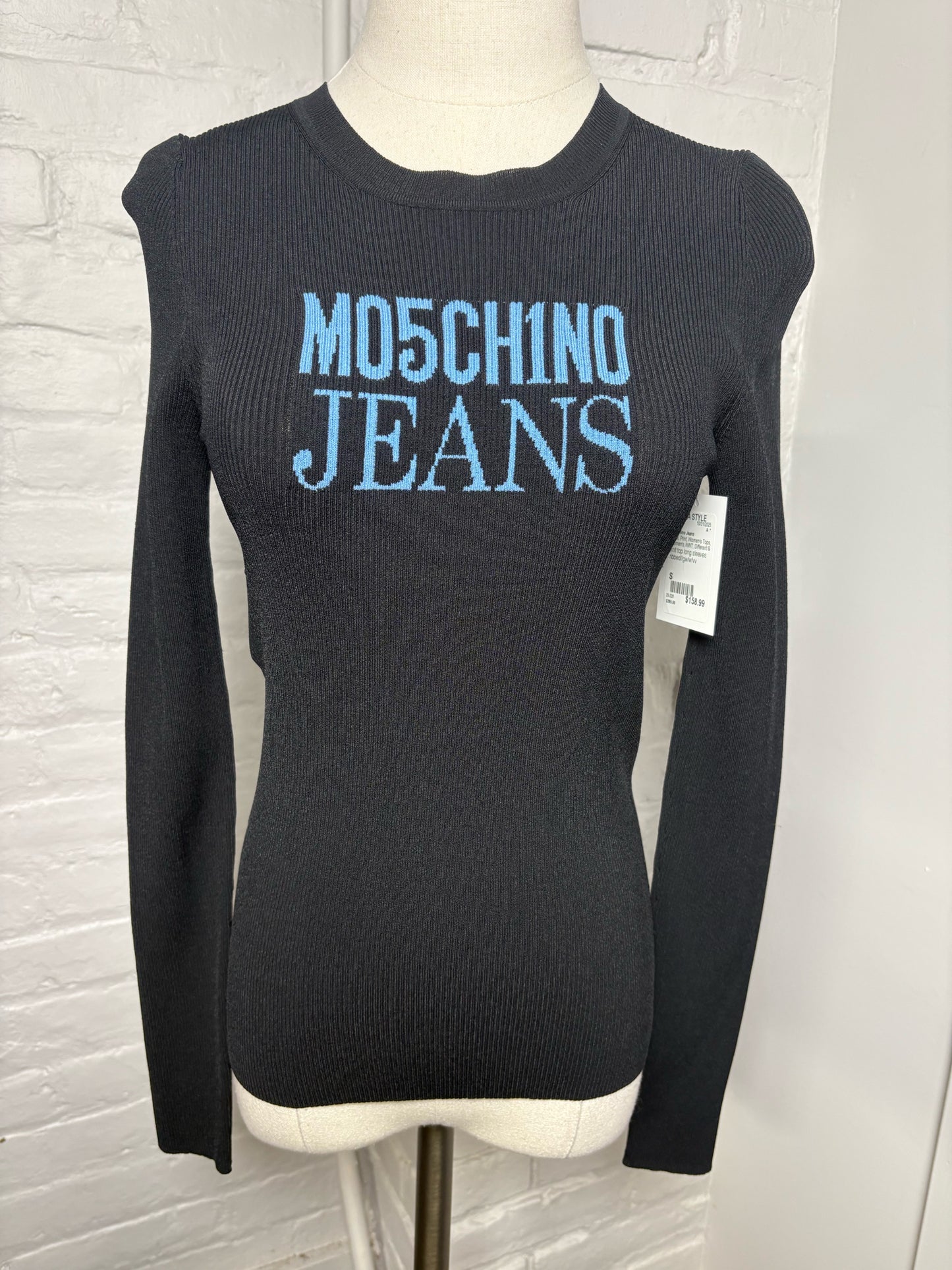 Women Size S Moschino Jeans Black Print Top