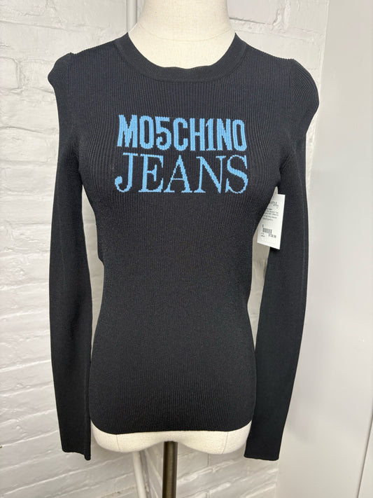 Women Size S Moschino Jeans Black Print Top
