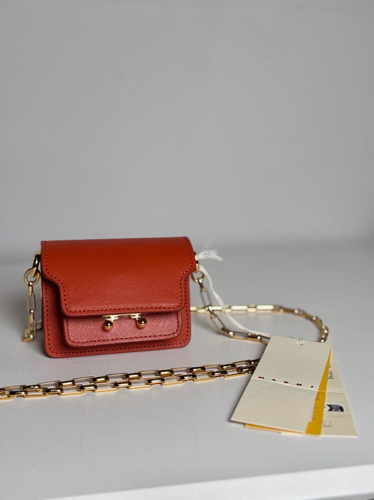 Leather Marni NWT, Pre-owned Orange Micro Purse