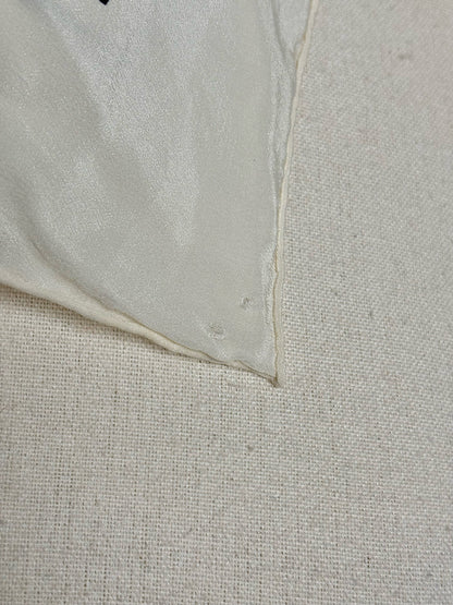 Christian Dior Floral Silk Vintage Pre-owned White & Blue Scarf