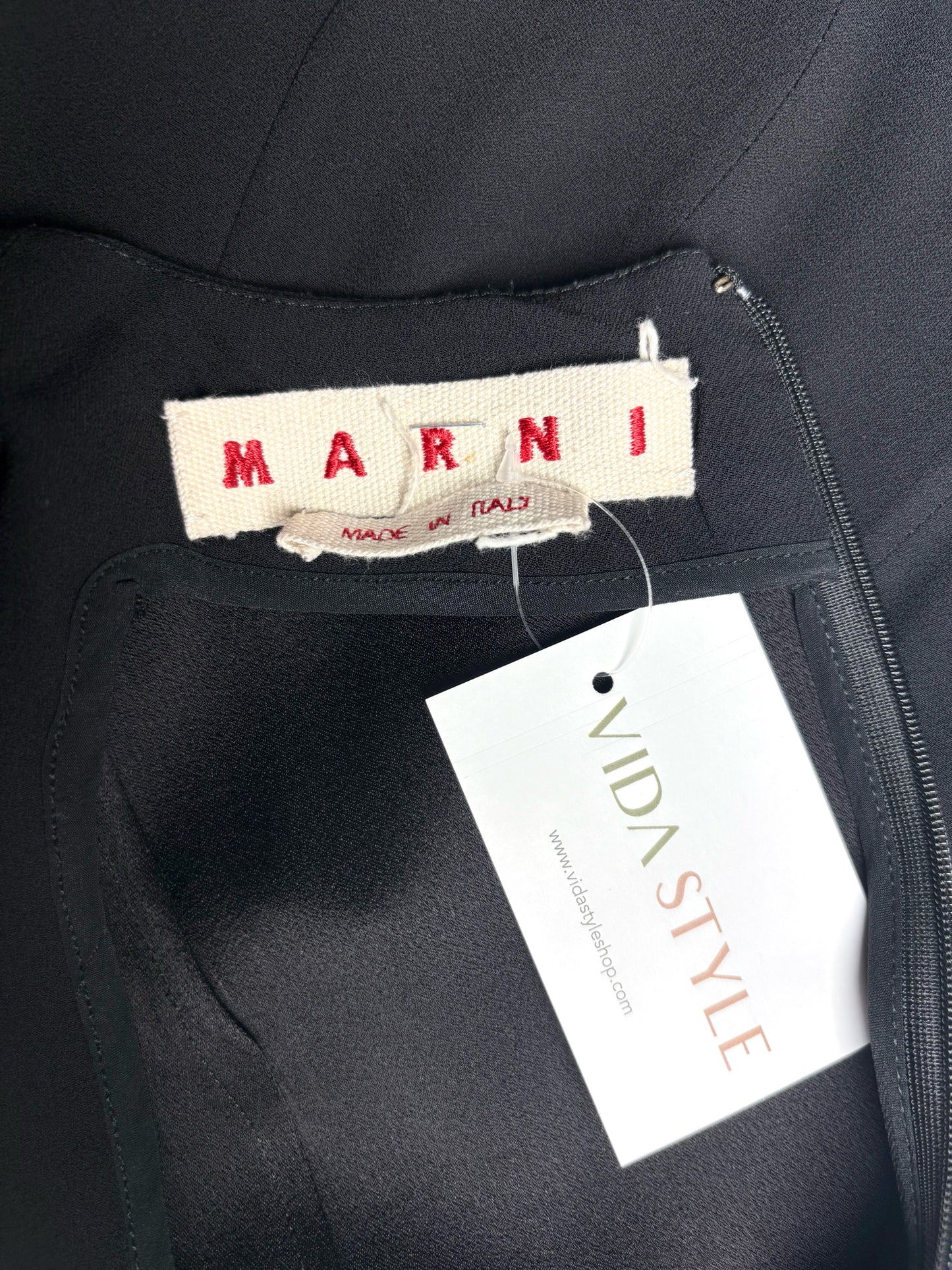 Women Size 44 (8 US) Marni Black, gray Colorblock Sheath Dress