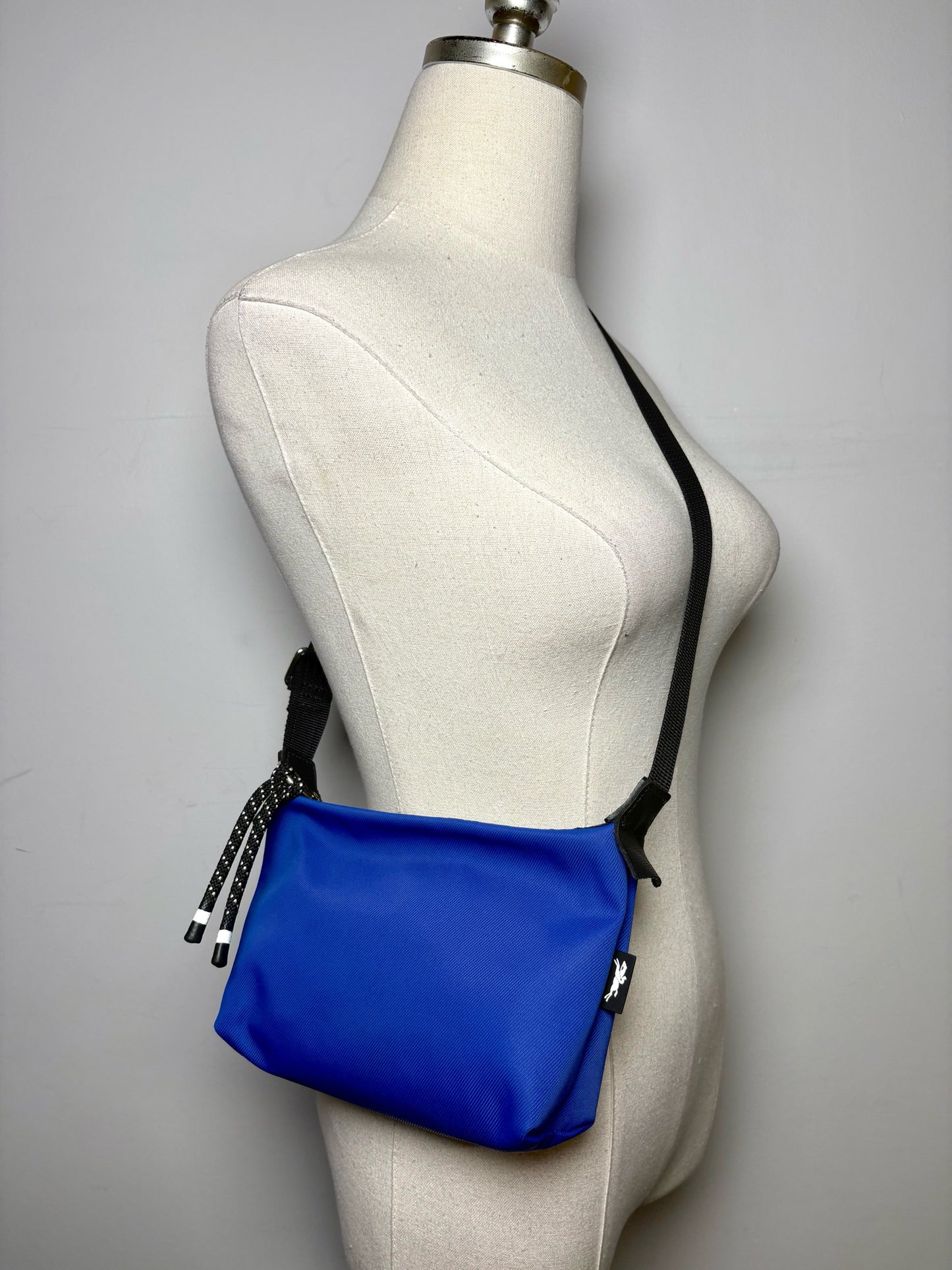 Longchamp Energy Nylon Pre-owned Blue Leather Trim Sling Bag