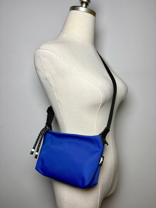 Longchamp Energy Nylon Pre-owned Blue Leather Trim Sling Bag
