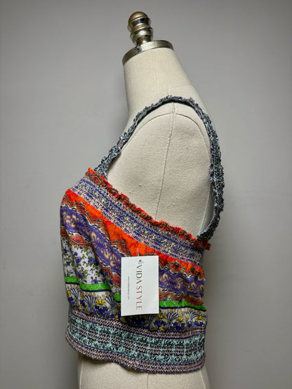 Women Size M Alice + Olivia Ritzy Multicolor Print NWT Pre-owned Top