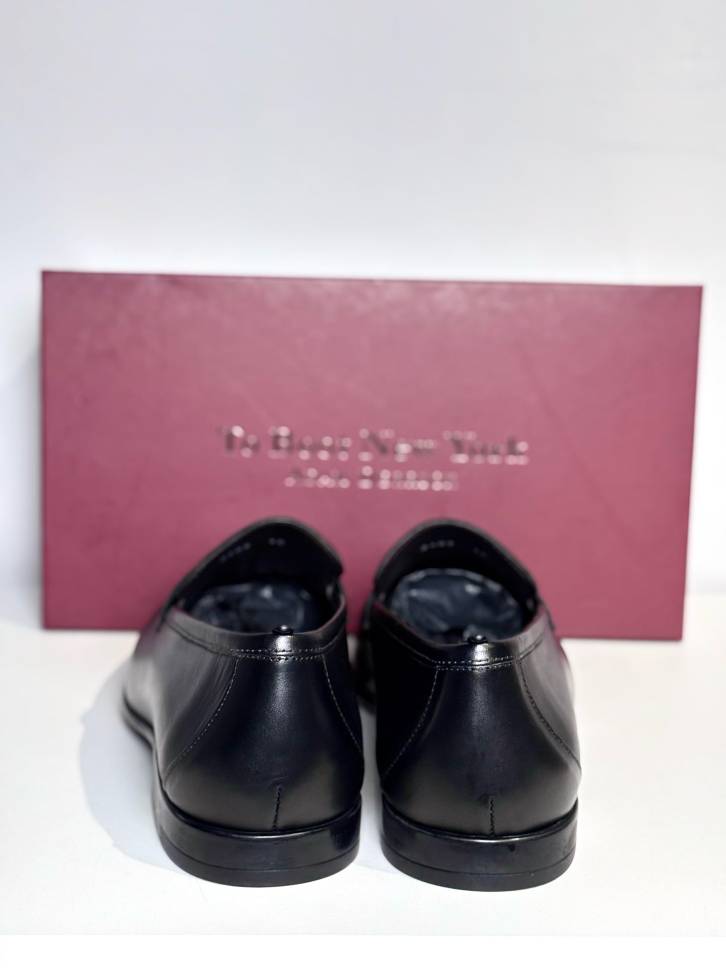 To Boot New York Black Leather Solid Size 10 Men's Shoes