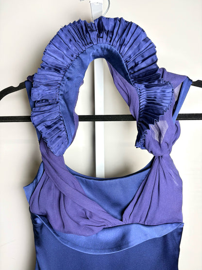 Women Size 38 (2 - 4 US) Gucci Eggplant Solid Silk Blend Pre-owned Dress
