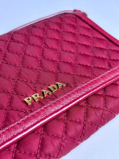 Prada Nylon Pre-owned Red Small Wallet