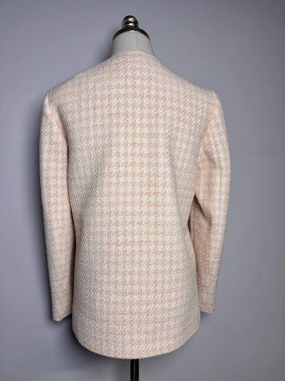 Women Size XS Anine Bing Janet Peach, Cream Houndstooth Pre-owned Jacket