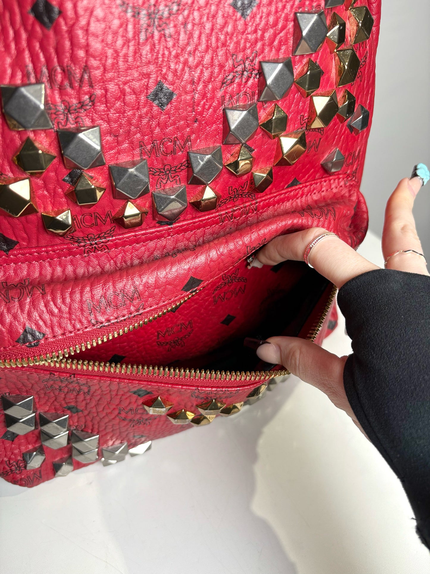 Visetos MCM Red Backpack