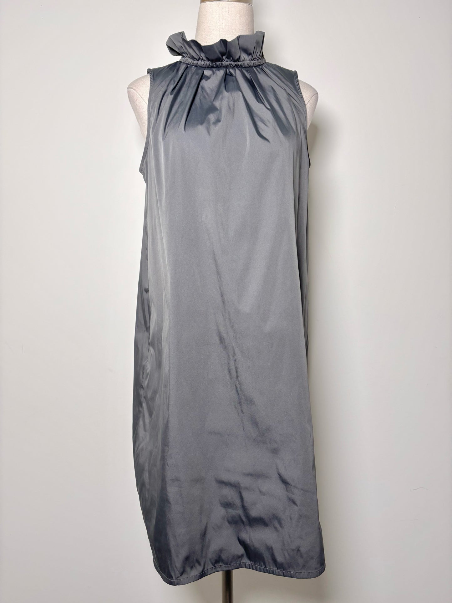 Women Size M Ann Mashburn Gray Solid Polyester Dress