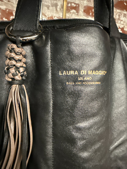 Leather Laura Di Maggio Leather Black Cowhide Purse