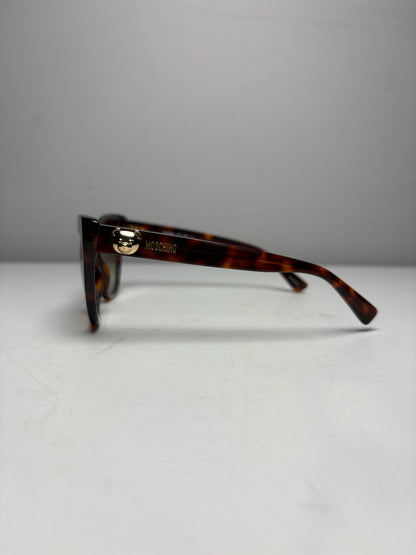 Women's Moschino Havana Brown Tortoiseshell Acetate Pre-Owned Cat-Eye Sunglasses