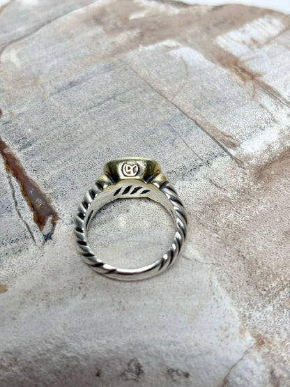 David Yurman Amethyst 14K Gold, Silver Noblesse Sz 7 Ring