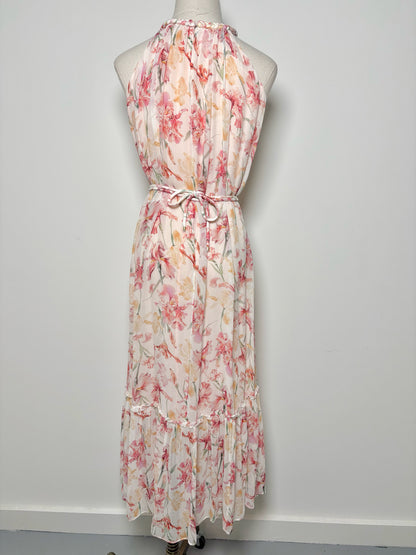 Women Size 2 Goelia White, pink, orange Floral Silk Dress