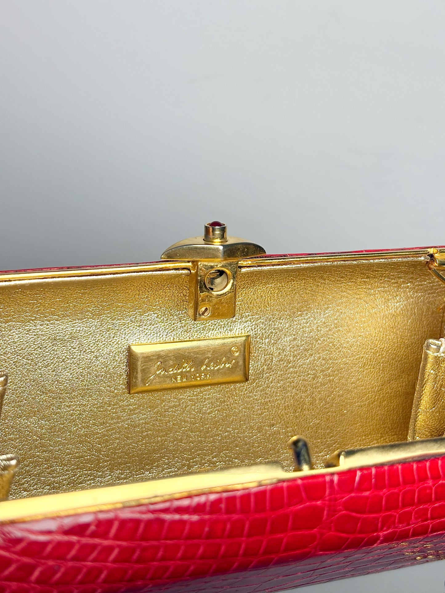 Judith Leiber Leather Red Cowhide Purse
