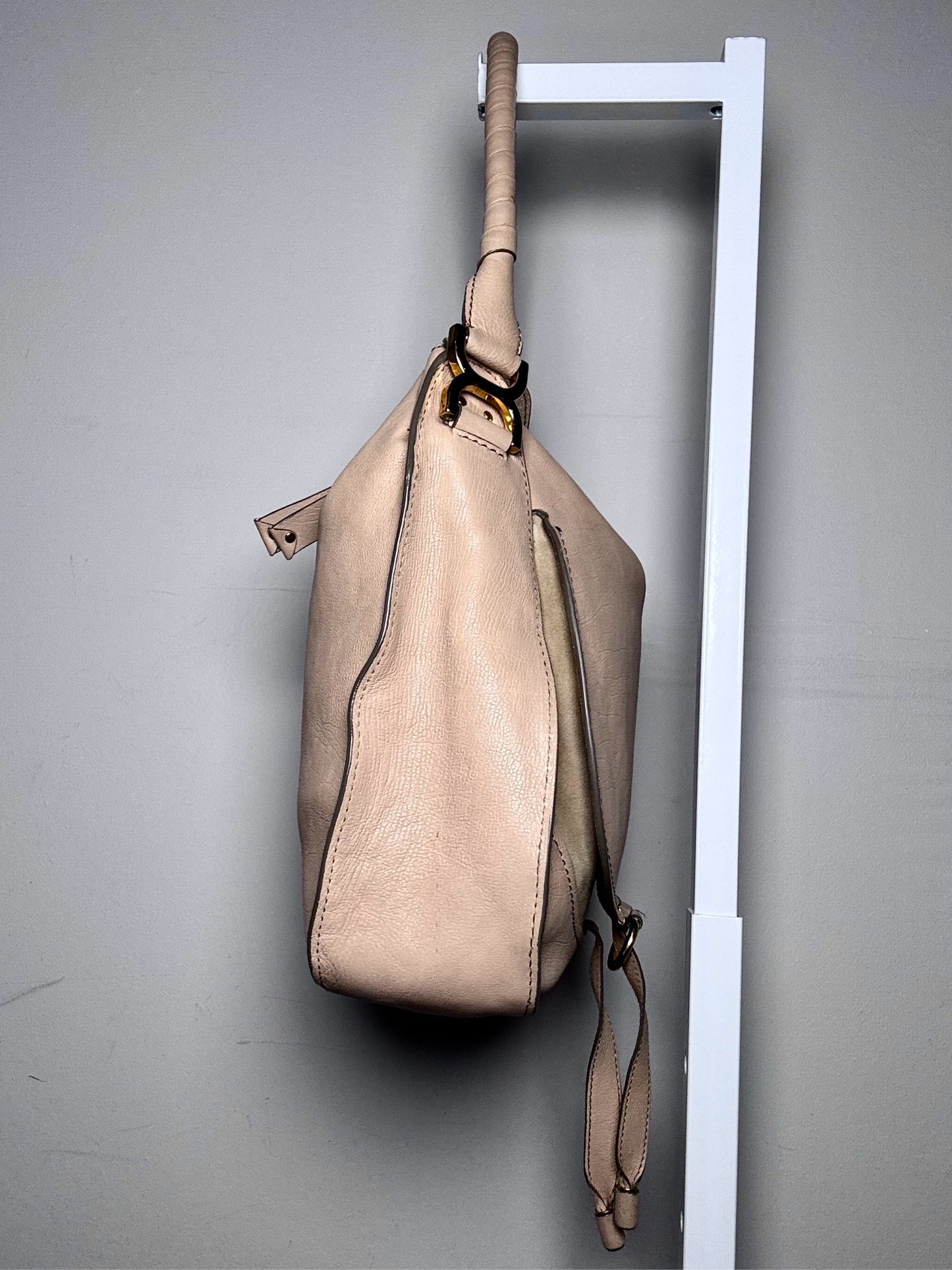 Leather Chloe Marcie Beige Shoulder Hobo Bag | Pre-owned
