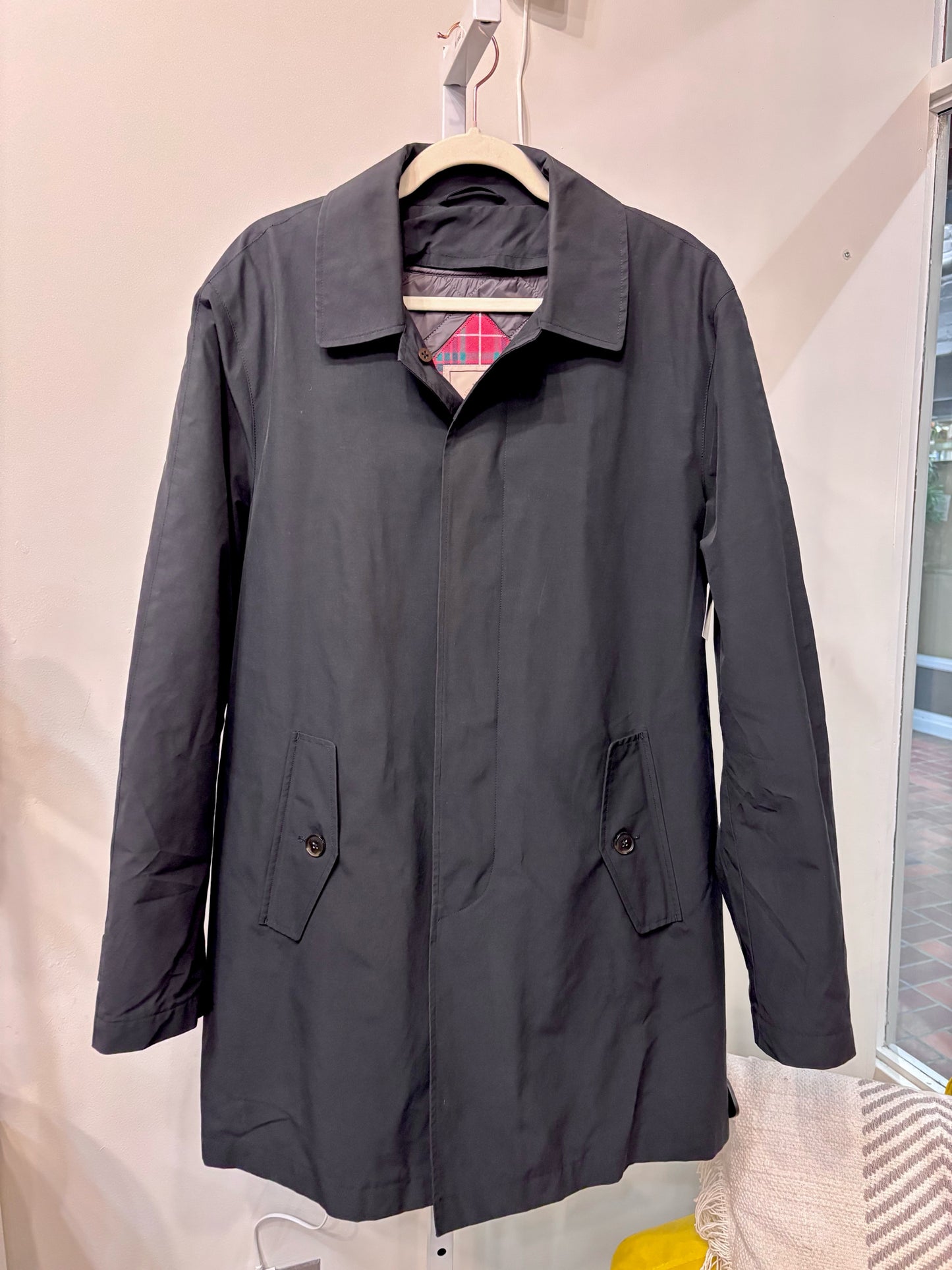 Baracuta Navy Blue Mens Size 46 (XXL) Trench Coat