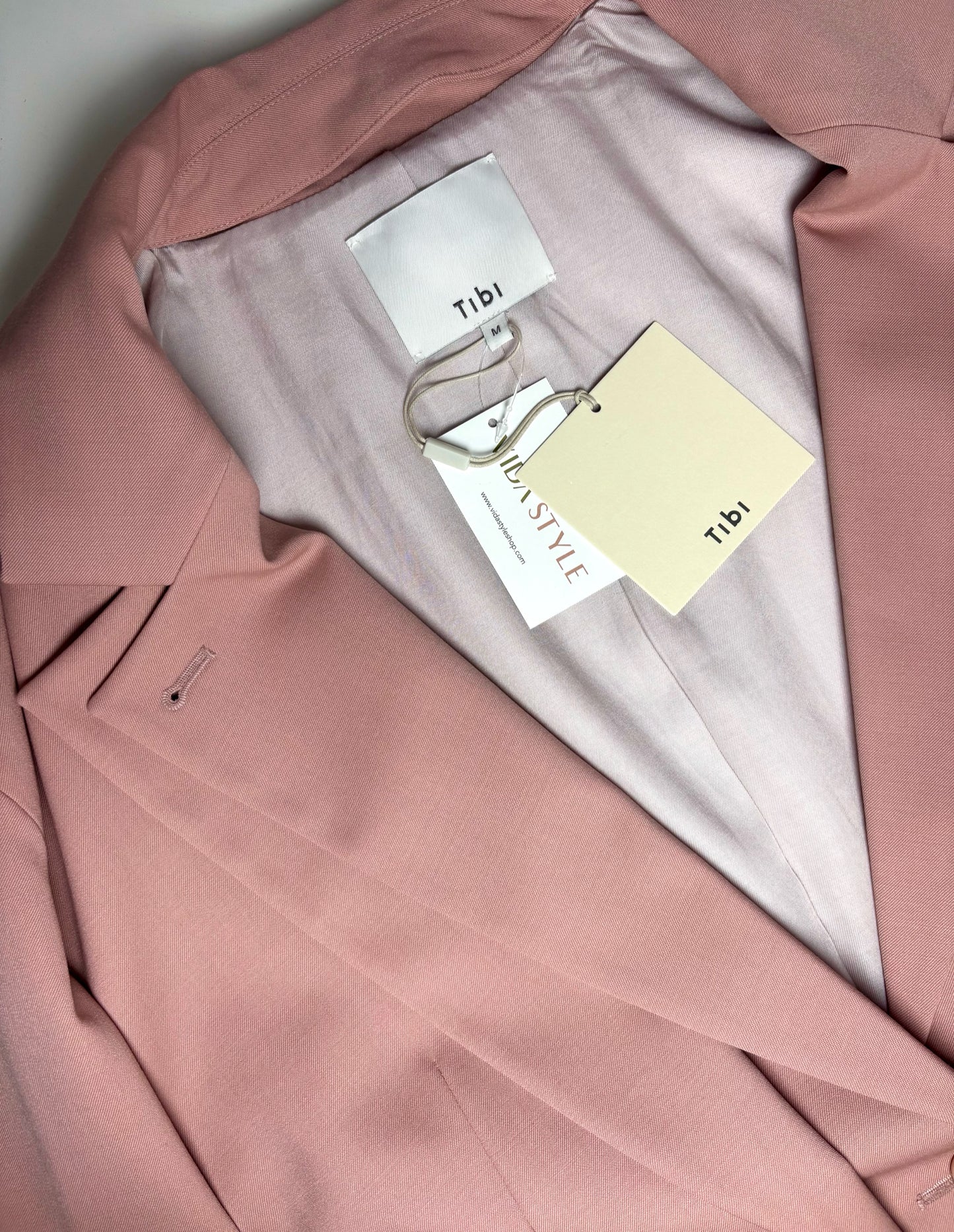 Women Size M Tibi Light Pink Liam Double Lapel Jacket/Blazer NWT Pre-owned