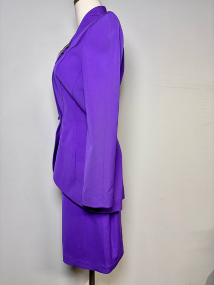 Women Size 36 (4 US) Thierry Mugler Paris Purple Solid Vintage 2 Piece Set