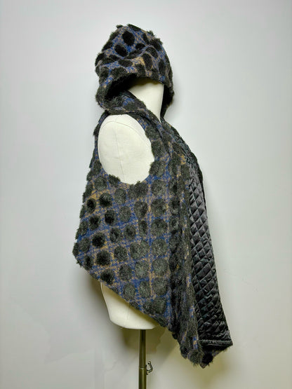 Women Size 2 Thakoon Addition Multi-Color Print Wool Vest Jacket