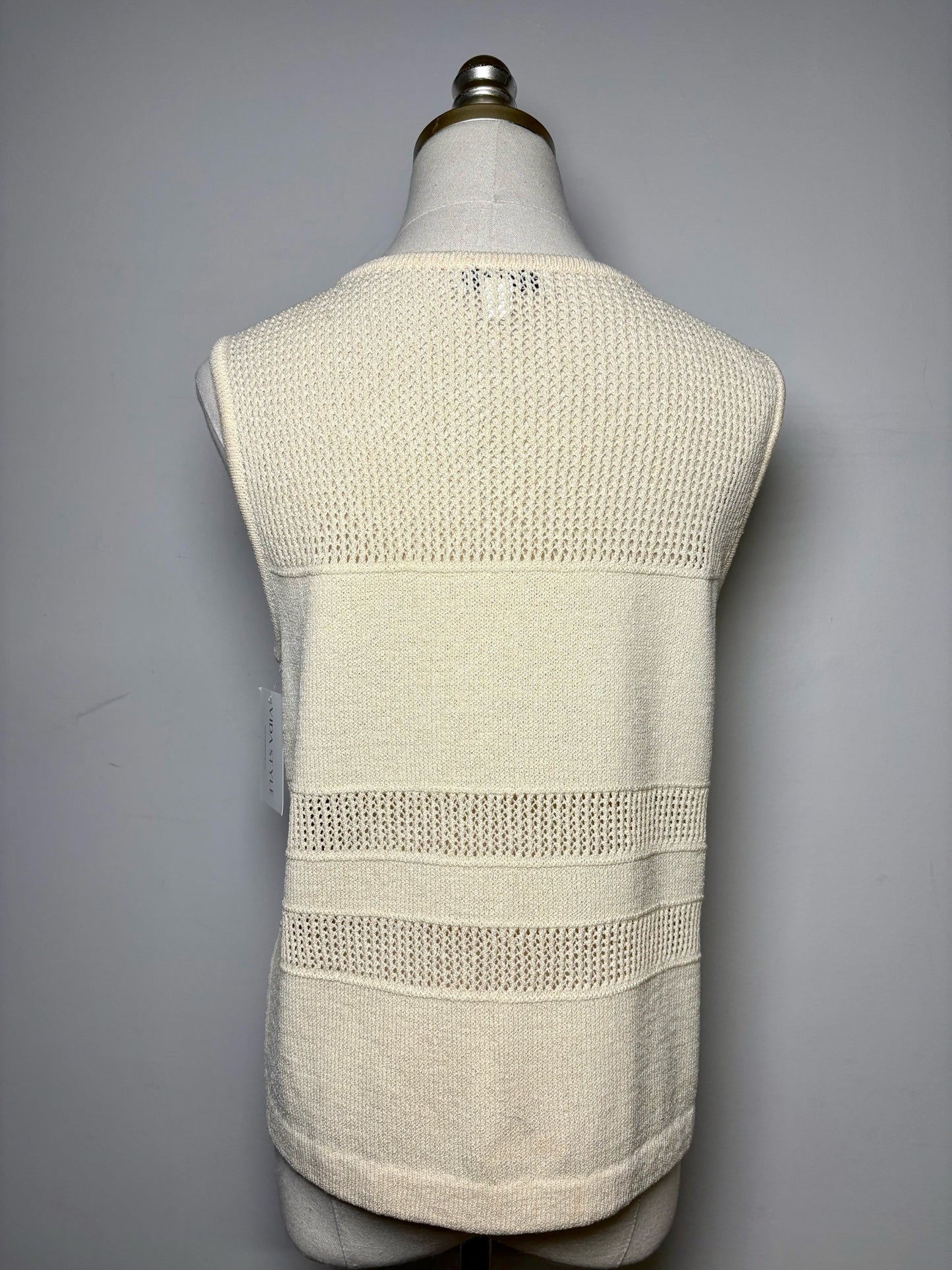 Women Size S St. John Cream Knit Women's Vintage Cotton Blend Pre-owned Top