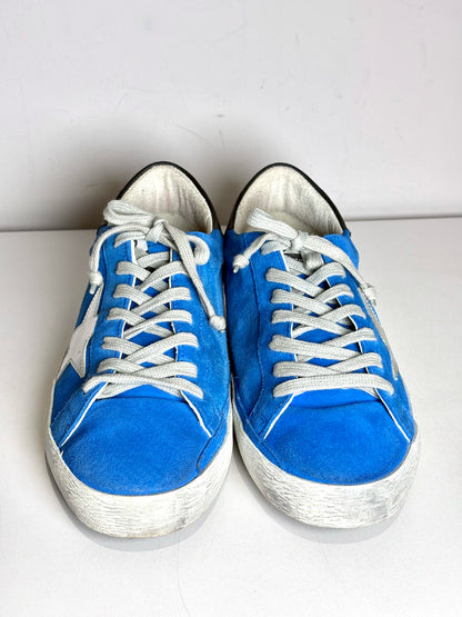 W Shoe Size 41 Golden Goose Blue Suede Silver Star Pre-owned Sneakers