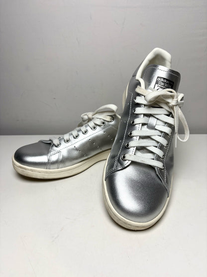 Women's Shoe Size 9 Adidas Stan Smith Metallic Silver Leather Pre-Owned Sneakers