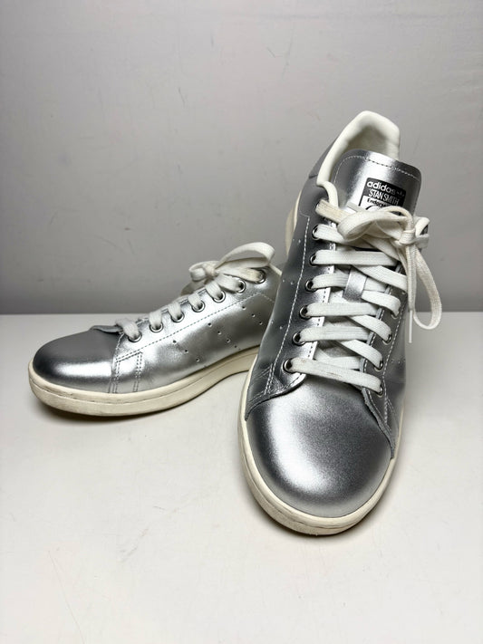 W Shoe Size 9 Adidas Stan Smith Silver Leather Pre-owned Sneakers