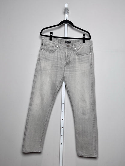 Tom Ford Silver 100% Cotton  Solid Mens Size 34 (Large) Jeans | Pre-owned