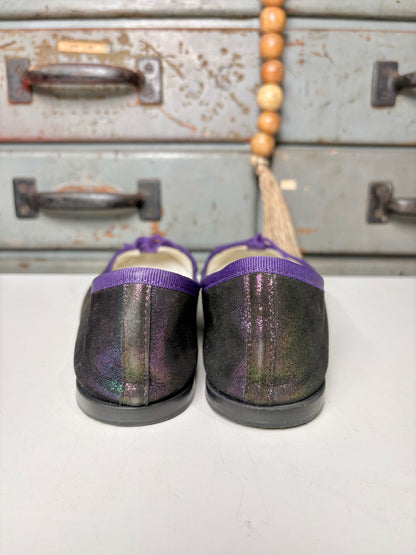 W Shoe Size 41 (10 - 10.5) Repetto Purple Leather Goatskin Flats