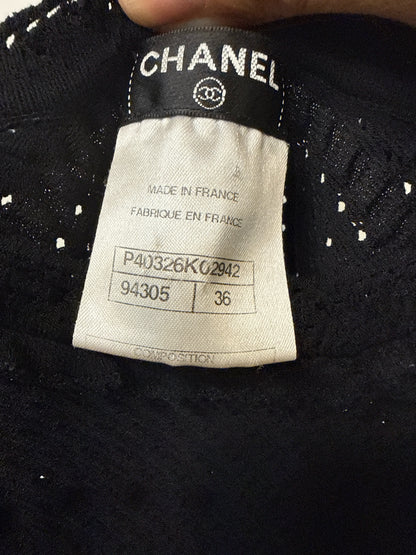 Women Size 36 (XS) Chanel Black Knit Mini Dress