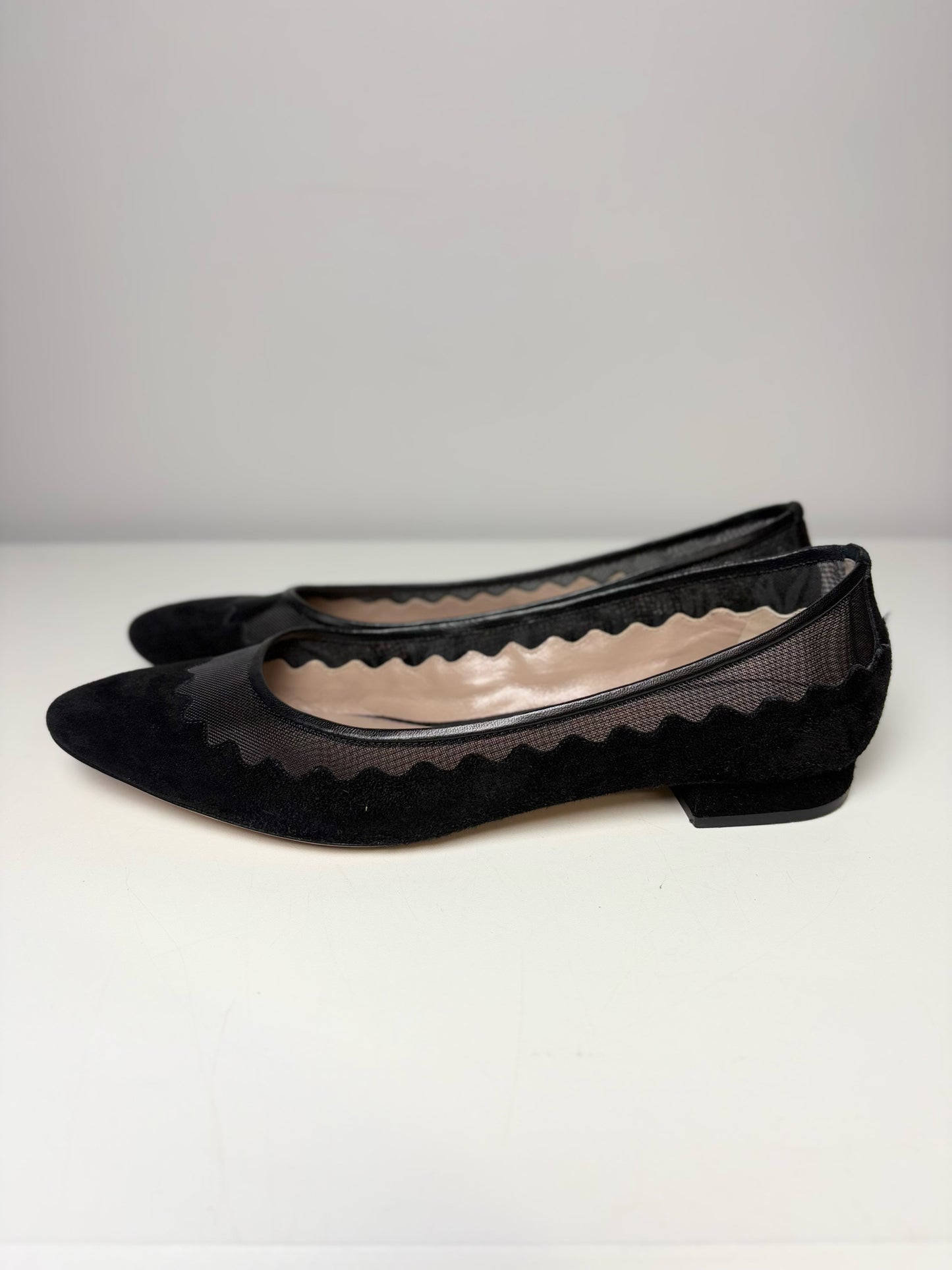 W Shoe Size 38 (7.5 - 8) Chloe Black Suede Flats