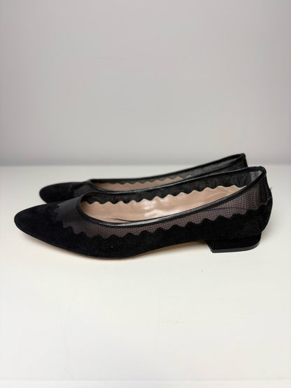 W Shoe Size 38 (7.5 - 8) Chloe Black Suede Flats