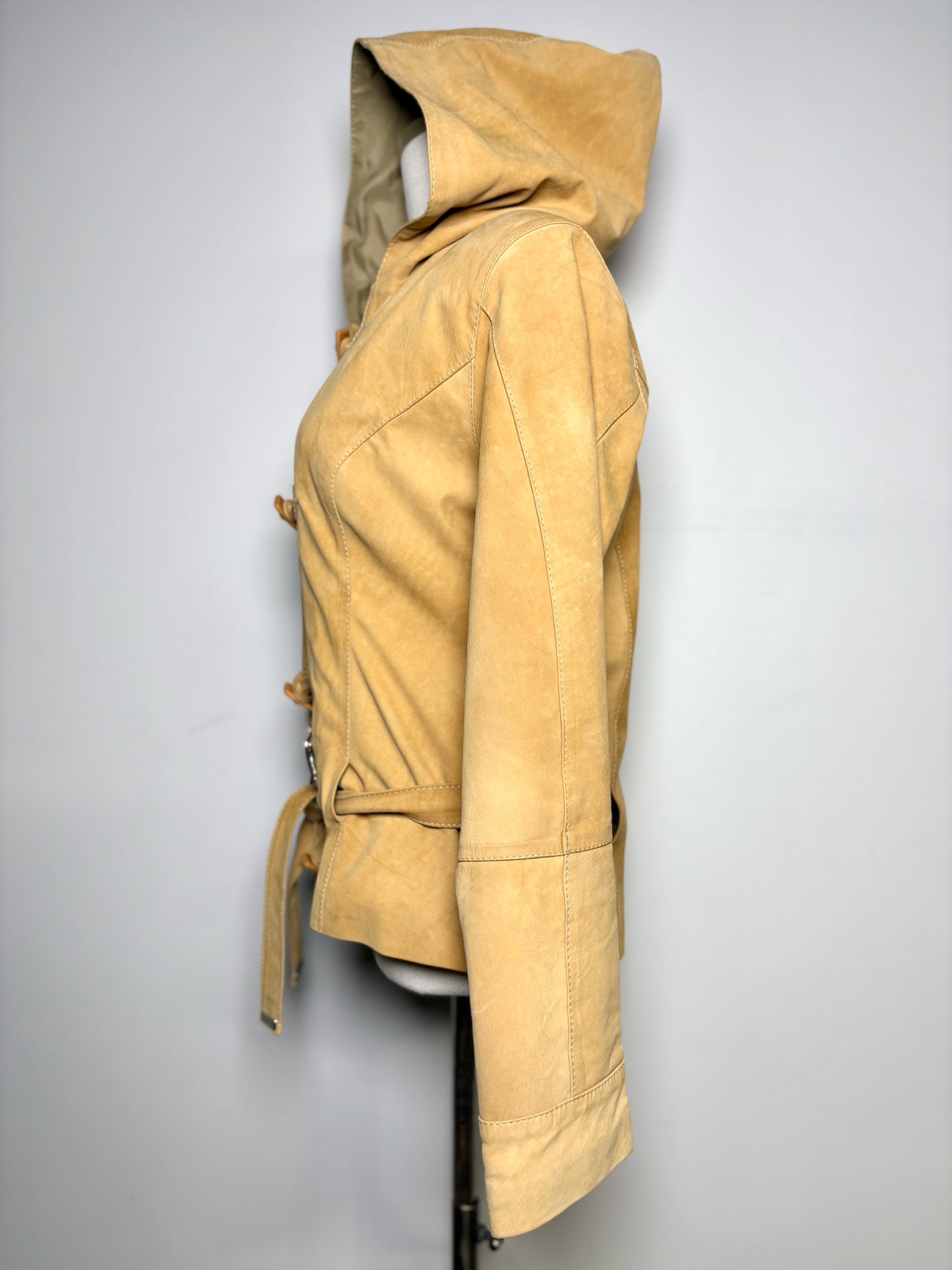 Women Size L Del Tipico Camel Suede Jacket