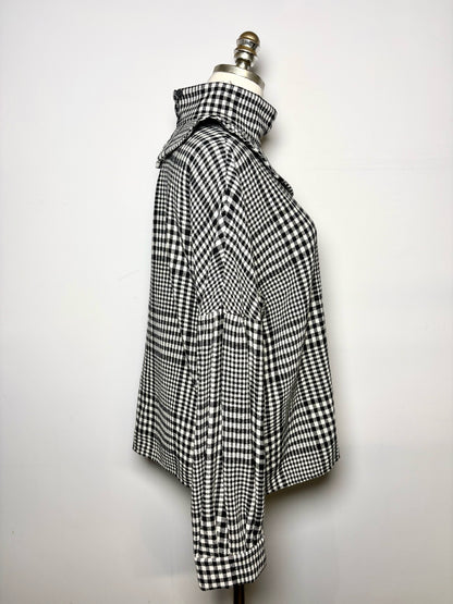 Women Size 6 Tibi Black/White Plaid 62% Wool 38% Polyamide Pre-owned Top