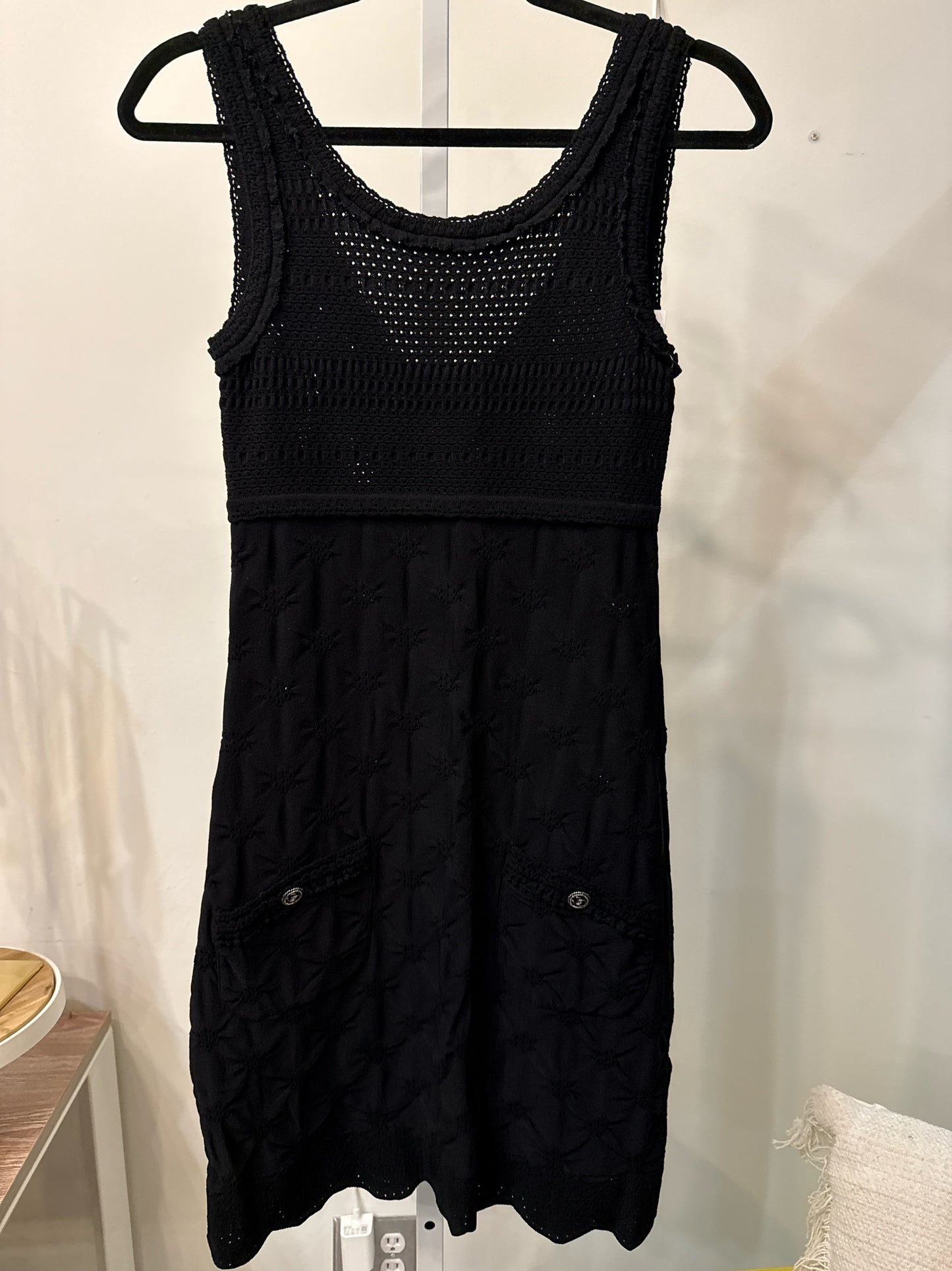 Women Size 36 (XS) Chanel Black Knit Mini Dress