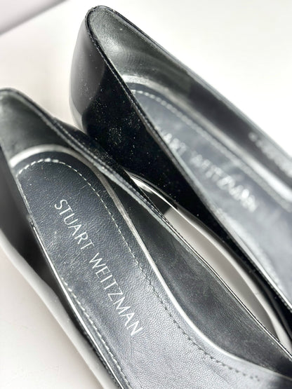 W Shoe Size 8.5N Stuart Weitzman Black Patent Leather Women's Pre-owned Pump