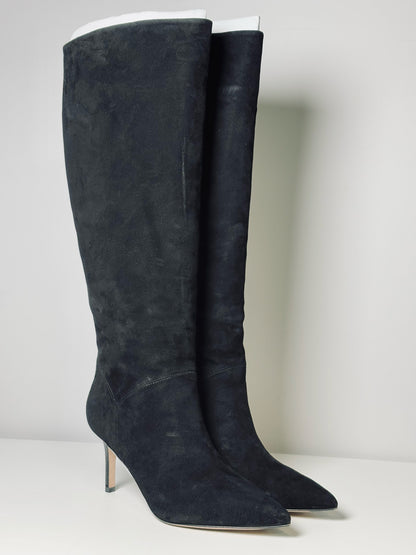 W Shoe Size 8.5 Veronica Beard Black Leather Suede Lexington Boots