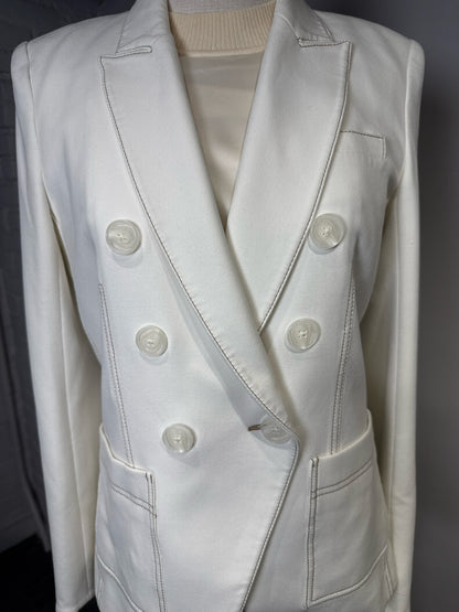 Women Size 8 Veronica Beard Cream Dickey Blazer + Wide Leg Pants