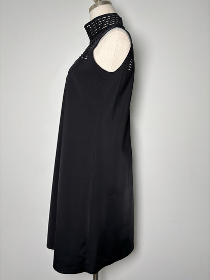 Women Size P Lafayette 148 Black Solid Polyamide Dress